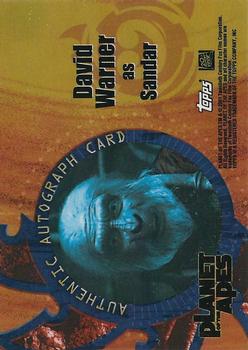 2001 Topps Planet of the Apes - Autographs #NNO David Warner Back