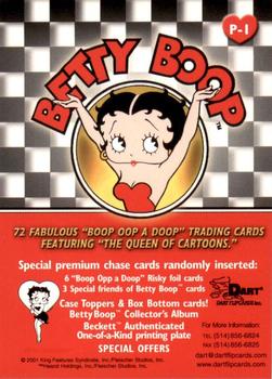 2001 Dart Betty Boop - Promos #P-1 Promo Back
