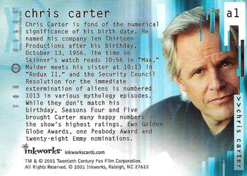 2001 Inkworks X-Files Seasons 4 & 5 - Autographs #A1 Chris Carter Back