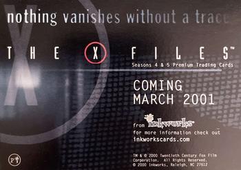 2001 Inkworks X-Files Seasons 4 & 5 - Promos #Pi Governmental Conspiracy Back