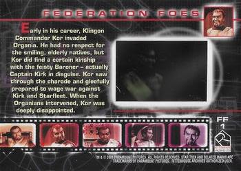 2001 Rittenhouse Star Trek 35th Anniversary HoloFEX - Federation Foes #FF1 Kor Back