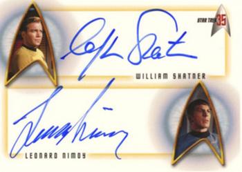2001 Rittenhouse Star Trek 35th Anniversary HoloFEX - Dual Autographs #DA1 William Shatner / Leonard Nimoy Front