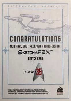 2001 Rittenhouse Star Trek 35th Anniversary HoloFEX - SketchaFEX #NNO Chris Bolson: Enterprise NCC-1701 Back