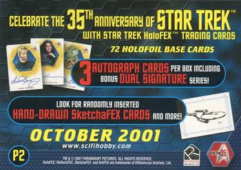2001 Rittenhouse Star Trek 35th Anniversary HoloFEX - Promos #P2 Spock Back
