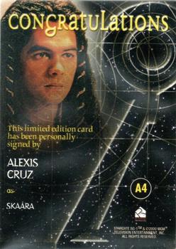 2001 Rittenhouse Stargate SG-1 Premiere Edition - Autographs #A4 Alexis Cruz Back