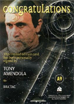 2001 Rittenhouse Stargate SG-1 Premiere Edition - Autographs #A9 Tony Amendola Back
