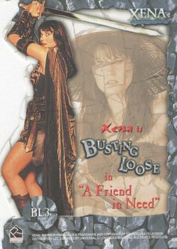 2001 Rittenhouse Xena Season 6 - Busting Loose Die Cut #BL3 Xena Back