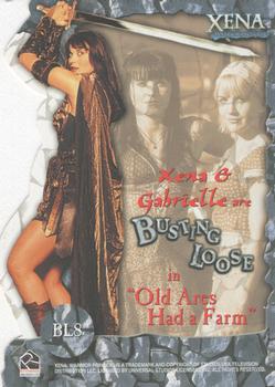 2001 Rittenhouse Xena Season 6 - Busting Loose Die Cut #BL8 Xena / Gabrielle Back