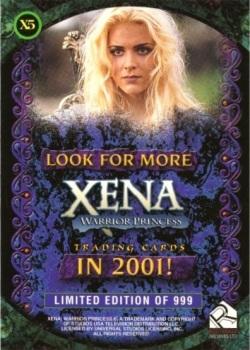 2001 Rittenhouse Xena Seasons 4 & 5 - UK Previews #X5 Callisto Back