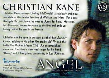 2000 Inkworks Angel Season 1 - Autographs #A6 Christian Kane Back