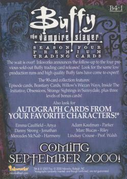 2000 Inkworks Buffy the Vampire Slayer Season 4 - Promos #B4-1 Buffy Back