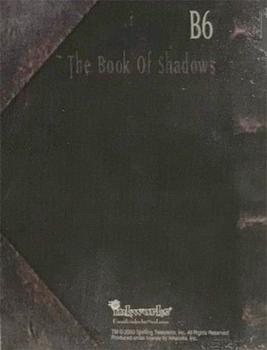 2000 Inkworks Charmed Season 1 - The Book of Shadows #B6 To Turn Back Time... And Return Again Back