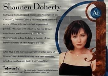 2000 Inkworks Charmed Season 1 - Autographs #A1 Shannen Doherty Back