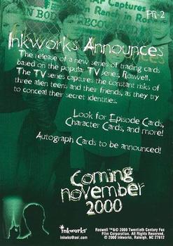 2000 Inkworks Roswell - Promos #PR-2 Coming November 2000 Back
