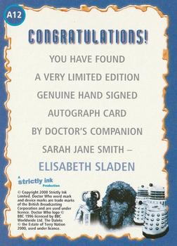 2000 Strictly Ink Doctor Who The Definitive Series 1 - Autographs #A12 Elisabeth Sladen Back