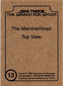 1984 FTCC Star Trek III: The Search for Spock - Ships #13 The Merchantman Top View Back