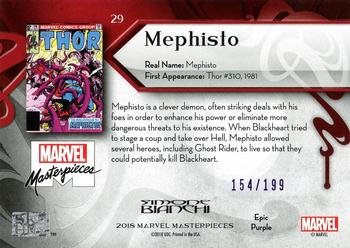 2018 Upper Deck Marvel Masterpieces - Purple Foil #29 Mephisto Back