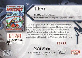 2018 Upper Deck Marvel Masterpieces - Orange Foil #84 Thor Back