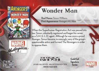 2018 Upper Deck Marvel Masterpieces - Gold Foil #1 Wonder Man Back