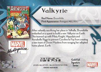 2018 Upper Deck Marvel Masterpieces - Gold Foil #3 Valkyrie Back