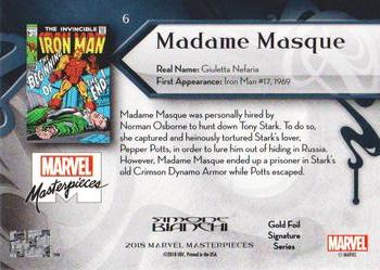 2018 Upper Deck Marvel Masterpieces - Gold Foil #6 Madame Masque Back