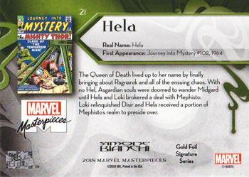 2018 Upper Deck Marvel Masterpieces - Gold Foil #21 Hela Back