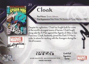 2018 Upper Deck Marvel Masterpieces - Gold Foil #23 Cloak Back