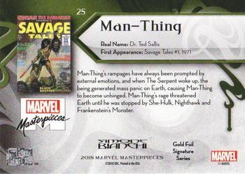 2018 Upper Deck Marvel Masterpieces - Gold Foil #25 Man-Thing Back