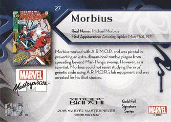 2018 Upper Deck Marvel Masterpieces - Gold Foil #27 Morbius Back