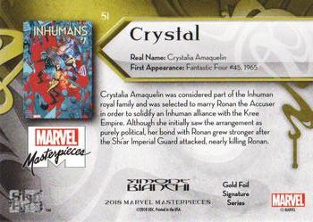 2018 Upper Deck Marvel Masterpieces - Gold Foil #51 Crystal Back