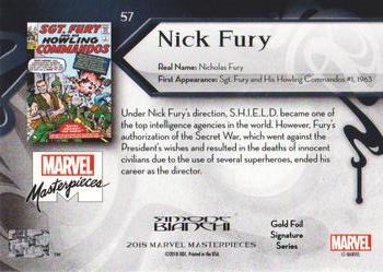 2018 Upper Deck Marvel Masterpieces - Gold Foil #57 Nick Fury Back