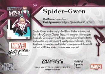 2018 Upper Deck Marvel Masterpieces - Gold Foil #59 Spider-Gwen Back