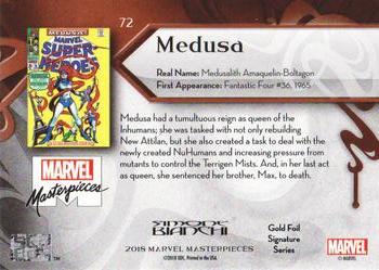 2018 Upper Deck Marvel Masterpieces - Gold Foil #72 Medusa Back