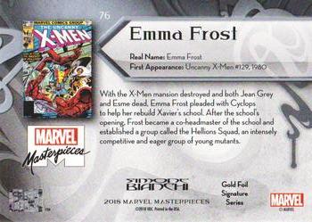 2018 Upper Deck Marvel Masterpieces - Gold Foil #76 Emma Frost Back