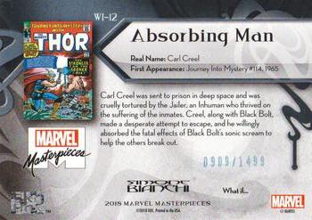 2018 Upper Deck Marvel Masterpieces - What If #WI-12 Absorbing Man Back