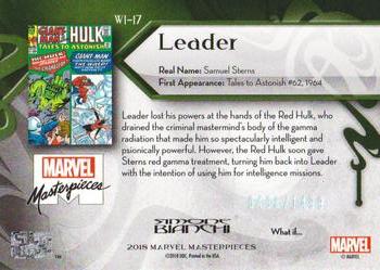 2018 Upper Deck Marvel Masterpieces - What If #WI-17 Leader Back