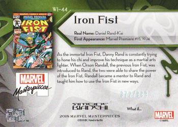 2018 Upper Deck Marvel Masterpieces - What If #WI-44 Iron Fist Back