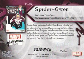 2018 Upper Deck Marvel Masterpieces - What If #WI-59 Spider-Gwen Back