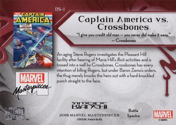 2018 Upper Deck Marvel Masterpieces - Battle Spectra #BS-1 Captain America vs. Crossbones Back