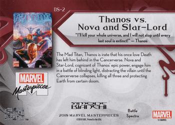 2018 Upper Deck Marvel Masterpieces - Battle Spectra #BS-2 Thanos vs. Nova and Star-Lord Back
