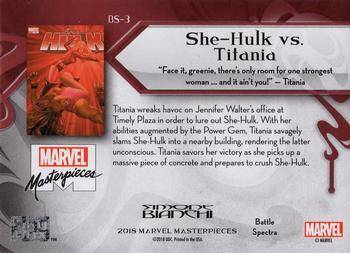 2018 Upper Deck Marvel Masterpieces - Battle Spectra #BS-3 She-Hulk vs. Titania Back