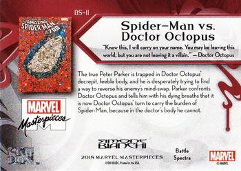 2018 Upper Deck Marvel Masterpieces - Battle Spectra #BS-11 Spider-Man vs. Doctor Octopus Back