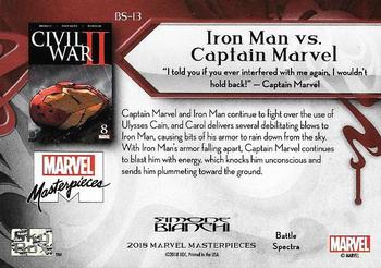 2018 Upper Deck Marvel Masterpieces - Battle Spectra #BS-13 Iron Man vs. Captain Marvel Back