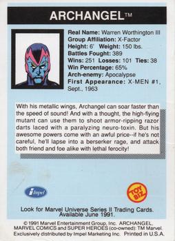 1991 Impel Marvel Universe II Toy Biz Promos #NNO Archangel Back