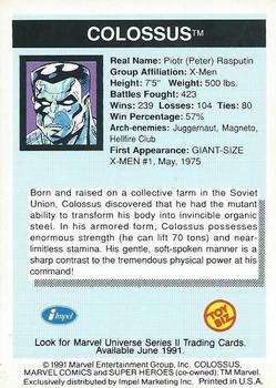 1991 Impel Marvel Universe II Toy Biz Promos #NNO Colossus Back