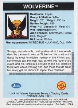 1991 Impel Marvel Universe II Toy Biz Promos #NNO Wolverine Back