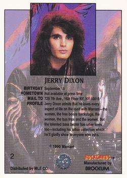 1991 Brockum Rock Cards - Promos #2 Jerry Dixon Back