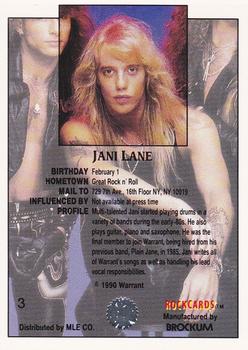 1991 Brockum Rock Cards - Promos #3 Jani Lane Back