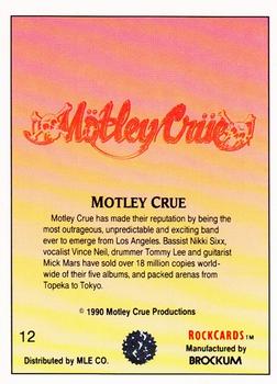 1991 Brockum Rock Cards - Promos #12 Motley Crue Back
