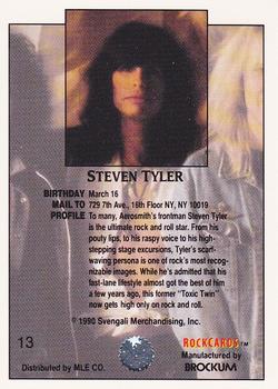 1991 Brockum Rock Cards - Promos #13 Steven Tyler Back